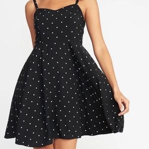 black and white polka dot dress
